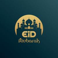 diseño de ilustración de eid mubarak vector