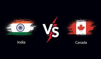 India vs Canadá bandera diseño vector