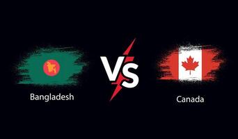 Bangladesh vs Canadá bandera diseño vector