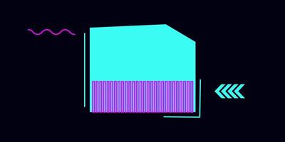 Tech template in cyberpunk style geometric shape. vector