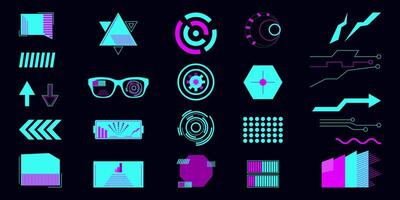 Tech template in cyberpunk style geometric shape. vector