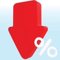 Investment index red down and green growth 3d isolated vector