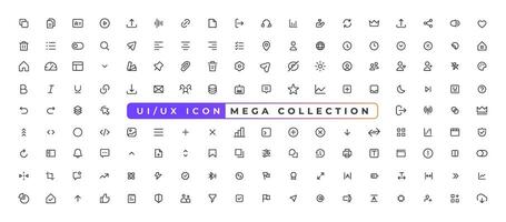 Mega set of ui ux icons, user interface icon set collection, icon design vector