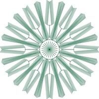 A green circular simple design with many lines vector