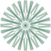 A green circular simple design with many lines vector