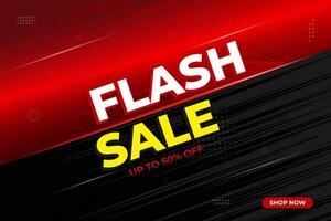 Flash sale offer banner promotion template with 3d text effect offer banner vector