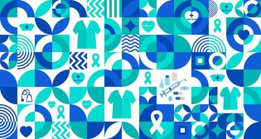 6th to 12th May is National nurses week background with geometric shape pattern template. Medical and health care concept. Celebrated annually in United States. Thank you nurses or honour of the nurse vector