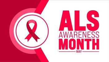 May is amyotrophic lateral sclerosis ALS Awareness Month background template. Holiday concept. use to background, banner, placard, card, and poster design template with text inscription vector