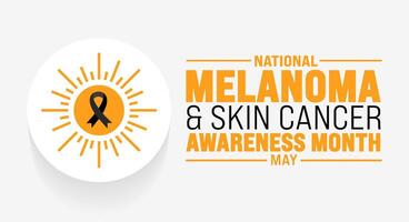 mayo es nacional melanoma piel cáncer conciencia mes antecedentes modelo. fiesta concepto. utilizar a fondo, bandera, cartel, tarjeta, y póster diseño modelo con texto inscripción y estándar color vector