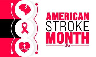 May is American Stroke Month background template. Holiday concept. use to background, banner, placard, card, and poster design template with text inscription and standard color. illustration. vector