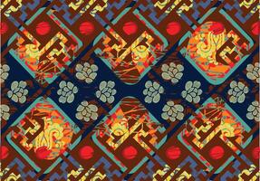 Indonesian batik motifs with very distinctive plant patterns vector