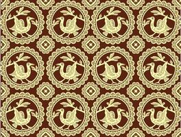 Printndonesian batik motif, Batik is a technique of wax-resist dyeing applied to whole cloth, or cloth made using this technique originated from Indonesia vector