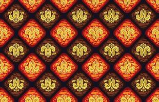 indonesio batik motivos con muy distintivo planta patrones vector