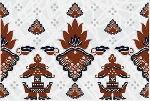 Indonesian batik motifs with very distinctive, exclusive plant patterns. EPS 10 vector