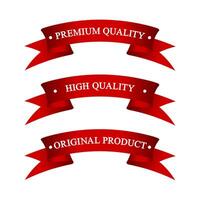Quality ribbon badge design vector