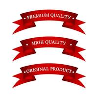 Quality ribbon badge design vector