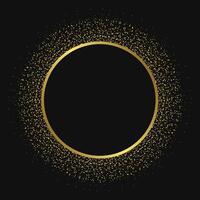 Gold glitter circle frame vector