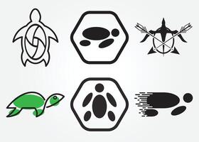 set bundle Turtle logo with a minimalist concept vector