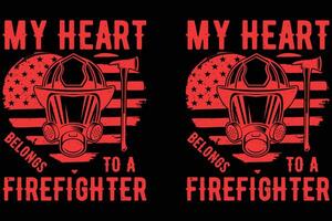 Firefighter t shirt design vector