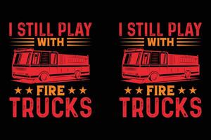 Firefighter t shirt design vector