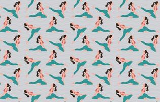 Beautiful woman, fitness girl illustration, gym, fitness girl pattern, zen, yoga vector