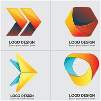 resumen logos con diferente colores vector