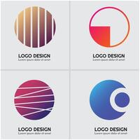 Abstract logos with different colors vector