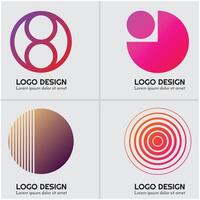 Abstract logos with different colors vector