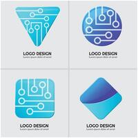 Abstract logos with different colors vector