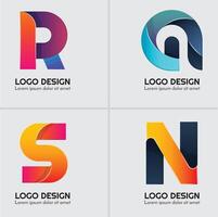 Abstract logos with different colors vector