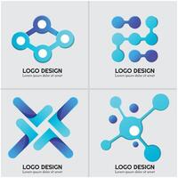 Abstract logos with different colors vector