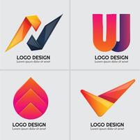 Abstract logos with different colors vector