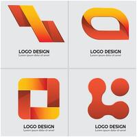 Abstract logos with different colors vector