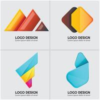 Abstract logos with different colors vector