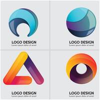 Abstract logos with different colors vector