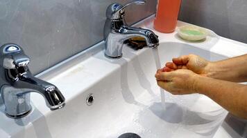 washing your hands with soap is an important thing photo