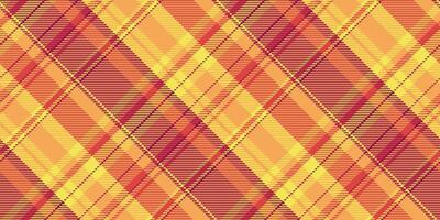 Mockup tartan background textile, fiber check fabric . Eps plaid texture seamless pattern in orange and yellow colors. vector