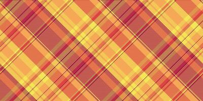 Mockup tartan background textile, fiber check fabric . Eps plaid texture seamless pattern in orange and yellow colors. vector