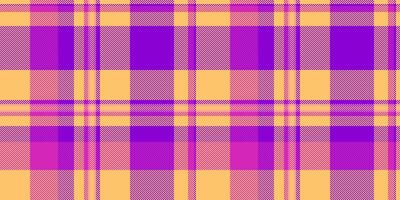 Hispanic fabric pattern tartan, repetition background textile texture. Festive plaid check seamless in amber and violet colors. vector