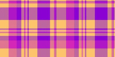 Hispanic fabric pattern tartan, repetition background textile texture. Festive plaid check seamless in amber and violet colors. vector