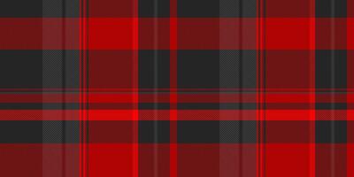 Complexity textile tartan plaid, trousers pattern background. Traditional check seamless texture fabric in red and black colors. vector