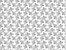 Hand drawn floral pattern design. Simple ornament with plant and leaf. vector