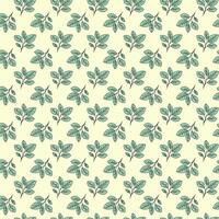 Hand drawn floral pattern design. Simple ornament with plant and leaf. vector