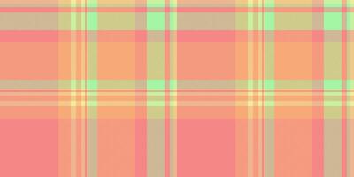 Scratch tartan textile texture, wear plaid fabric background. Plain pattern check seamless in red and orange colors. vector
