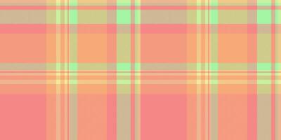 Scratch tartan textile texture, wear plaid fabric background. Plain pattern check seamless in red and orange colors. vector