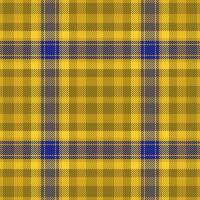 Suit plaid fabric , pop tartan textile seamless. Skirt check pattern texture background in yellow and blue colors. vector