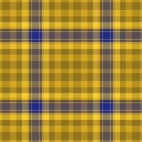 Suit plaid fabric , pop tartan textile seamless. Skirt check pattern texture background in yellow and blue colors. vector