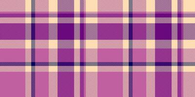 November textile pattern plaid, presentation check texture fabric. Hippie tartan background seamless in pink and peach puff colors. vector