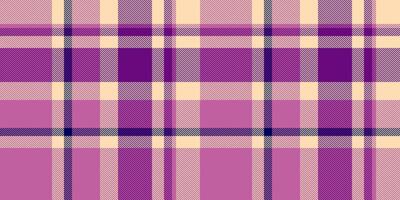 November textile pattern plaid, presentation check texture fabric. Hippie tartan background seamless in pink and peach puff colors. vector