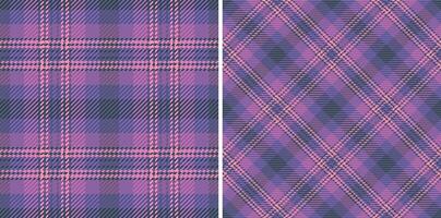 Fabric tartan textile of check texture with a plaid background seamless pattern. Set in night colors of book cover design ideas. vector